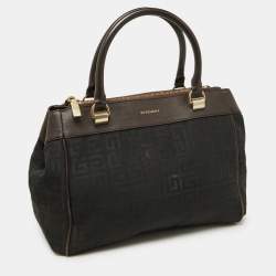 Givenchy Brown/Black Monogram Canvas and Leather Double Zip Tote 