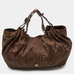 Givenchy Brown Monogram Canvas and Leather Hobo