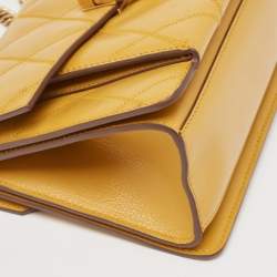 Givenchy Mustard Quilted Leather Small GV3 Shoulder Bag