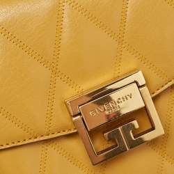 Givenchy Mustard Quilted Leather Small GV3 Shoulder Bag