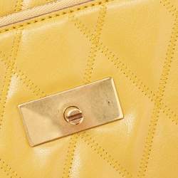 Givenchy Mustard Quilted Leather Small GV3 Shoulder Bag