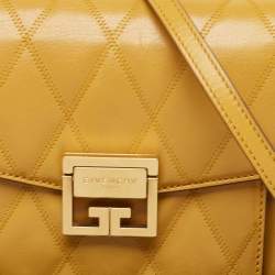 Givenchy Mustard Quilted Leather Small GV3 Shoulder Bag