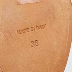 Pre Owned Givenchy Black Leather Chain Ankle Cuff Cork Wedge Sandals Size 36