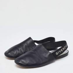 Givenchy Black Leather Rivington Slingback Flats Size 38