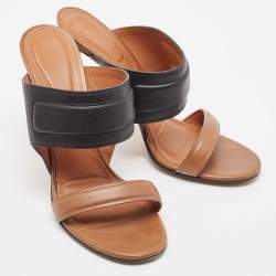 Givenchy Black/Brown Leather Slide Sandals Size 41