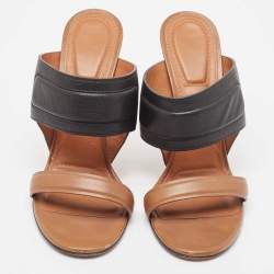 Givenchy Black/Brown Leather Slide Sandals Size 41