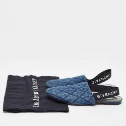 Givenchy Blue Denim Rivington Slingback Flat Sandals Size 37.5