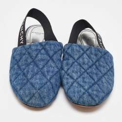 Givenchy Blue Denim Rivington Slingback Flat Sandals Size 37.5