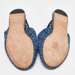 Givenchy Blue Denim Rivington Slingback Flat Sandals Size 37.5