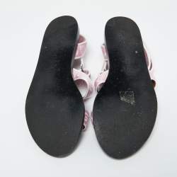 Givenchy Pink Canvas  Strappy Flats Slides Size 38