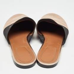 Givenchy Metallic/Black Leather and Elastic Bedford Flat Mules Size 37