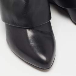 Givenchy Black Leather Shark Lock Ankle Length Boots Size 37