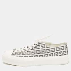 Givenchy White/Black Canvas City Lace Up Sneakers Size 39