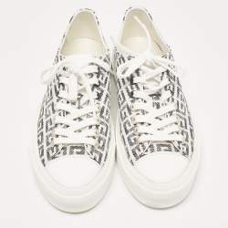 Givenchy White/Black Canvas City Lace Up Sneakers Size 39