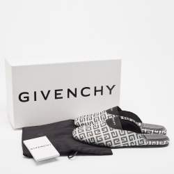 Pre Owned Givenchy Black/White 4G Jacquard Bedford Flat Mules Size 38
