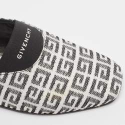 Pre Owned Givenchy Black/White 4G Jacquard Bedford Flat Mules Size 38