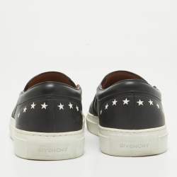 Givenchy Black Leather Printed Rottweiler Slip On Sneakers Size 38