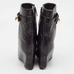 Givenchy Black Leather Shark Lock Ankle Length Boots Size 38.5