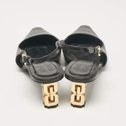 Pre Owned Givenchy Black Leather Slingback Pumps Size 38