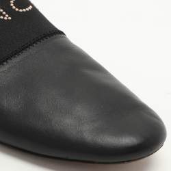 Givenchy Black Leather and Fabric Bedford Mules Size 38