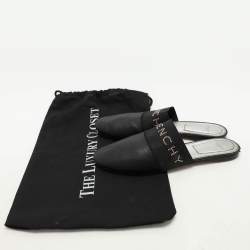 Givenchy Black Leather and Fabric Bedford Mules Size 38