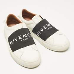 Givenchy White/Black Leather Urban Street Slip On Sneakers Size 35