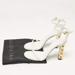 مملوكة مسبقًا Givenchy White Leather Ankle Strap Sandals Size 39
