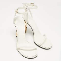 مملوكة مسبقًا Givenchy White Leather Ankle Strap Sandals Size 39