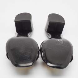 Pre Owned Givenchy Black Leather 4G Slide Sandals Size 41