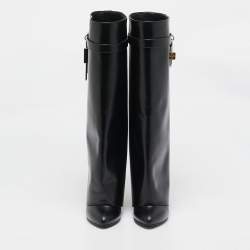 Pre Owned حذاء بوت للركبة جيفنشي جلد أخضر بقفل وكعب  روكي مقاس 40