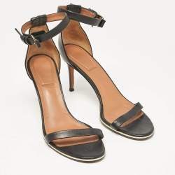 Givenchy Black Leather Nadia Ankle Strap Sandals Size 41