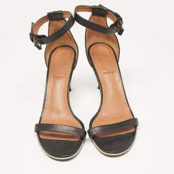 Givenchy Black Leather Nadia Ankle Strap Sandals Size 41