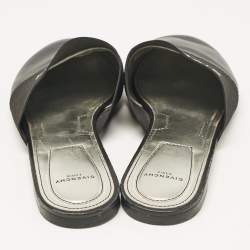 Givenchy Black Leather and Logo Elastic Bedford Flat Mules Size 40