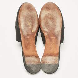 Givenchy Black Leather and Logo Elastic Bedford Flat Mules Size 40