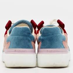 Pre Owned Givenchy Multicolor Velvet Lace Up Sneakers Size 38