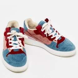 Pre Owned Givenchy Multicolor Velvet Lace Up Sneakers Size 38