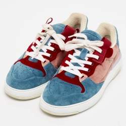 Pre Owned Givenchy Multicolor Velvet Lace Up Sneakers Size 38