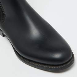 Givenchy Black Stretch Fabric and Rubber Storm Thigh High Boots Size 39