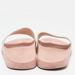 Givenchy White/Pink Rubber Embossed Logo Slides Size 38