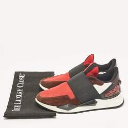 Givenchy Multicolor Suede and Stretch Fabric Slip On Sneakers Size 38