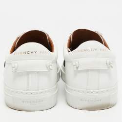 Pre Owned Givenchy White/Black Leather Urban Street Slip On Sneakers Size 38