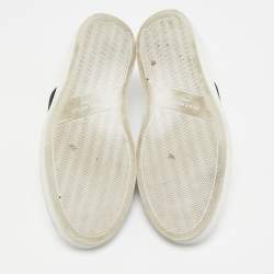 Pre Owned Givenchy White/Black Leather Urban Street Slip On Sneakers Size 38