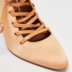  Givenchy Orange Satin Lace Up Backless Mule Sandals Size 39