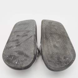 Givenchy Silver Rubber Logo Flat Slides Size 40