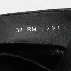 Pre Owned Givenchy Black Leather Ankle Length Boots Size 37