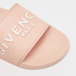 Givenchy Pink Rubber Logo Flat Slides Size 40