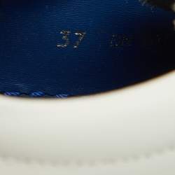 Givenchy White/Blue Leather and Mink Fur Urban Street Slip On Sneakers Size 37