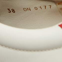 Givenchy White/Red Leather and Mink Fur Urban Street Slip On Sneakers Size 38