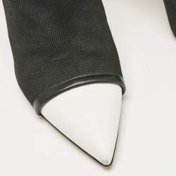 Givenchy Black/White Knit Fabric Over The Knee Boots Size 38