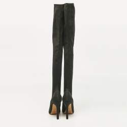 Givenchy Black/White Knit Fabric Over The Knee Boots Size 38